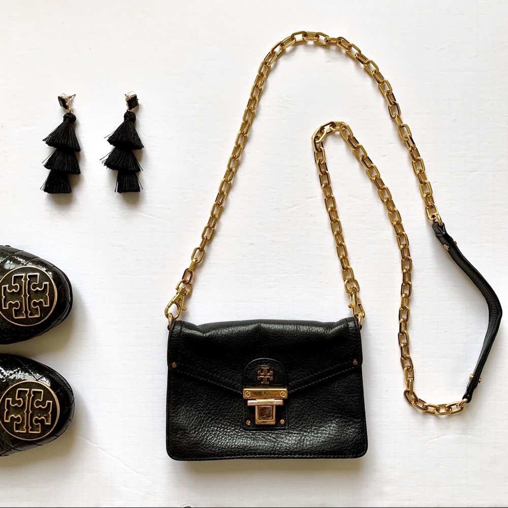 Tory Burch Black Leather Mini Crossbody